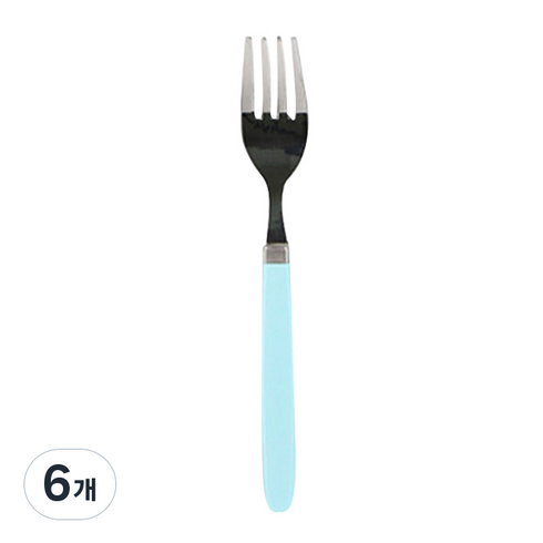 네이처안 알록달록 키즈포크, 스카이블루, 단품, 6개