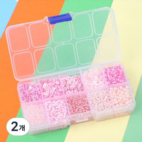 알로데 색상별 팔찌 반지 만들기 DIY 비즈 공예 ONE SIZE, NO 04, 2개
