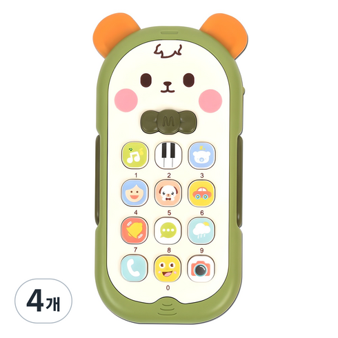 아기 멜로디 휴대폰 버튼식, 강아지, 4개