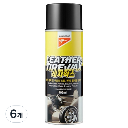 캉가루 캔형 레자 광택 왁스 간편히 뿌리는 캔레자왁스 400ml, 6개