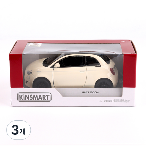 킨스마트 FIAT 500E 파스텔 컬러 다이캐스트, 아이보리, 3개