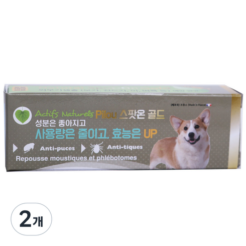필루 네츄럴 스팟온 골드 진드기 제거용품 중형견, 단일, 1.5ml, 2개