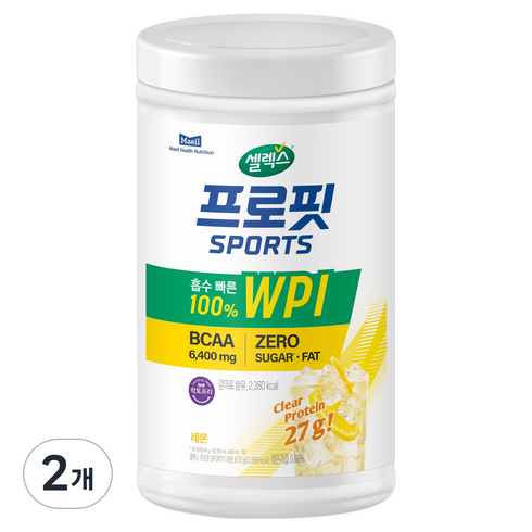셀렉스 프로핏 스포츠 WPI 클리어 파우더 레몬, 672g, 2개
