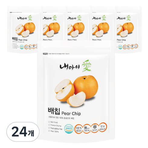 내아이애 동결건조 과일칩, 12g, 24개