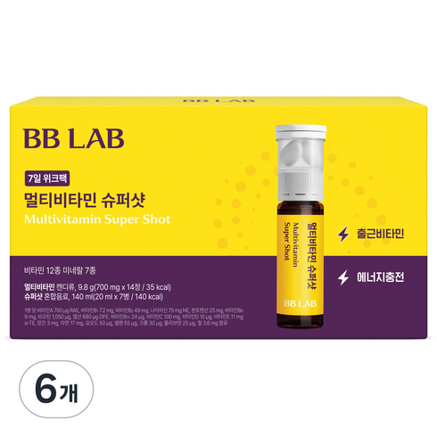 비비랩 멀티비타민 슈퍼샷 7일 위크팩, 6개, 7회분