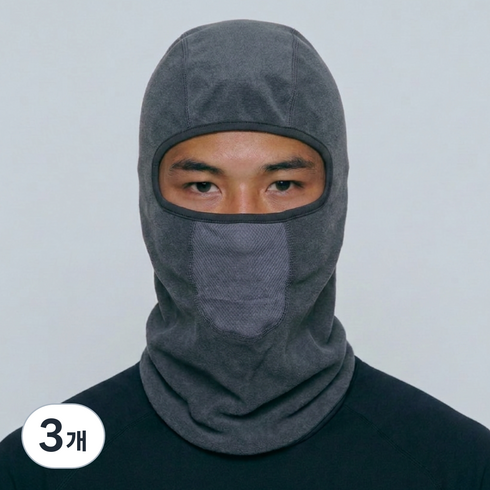 써머텍트 방한용 바라클라바, 그레이, 3개