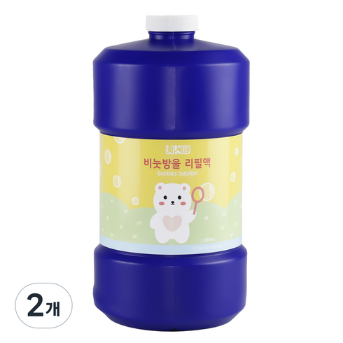 라이키드 비누방울 리필액 1888ml, 혼합색상, 2개