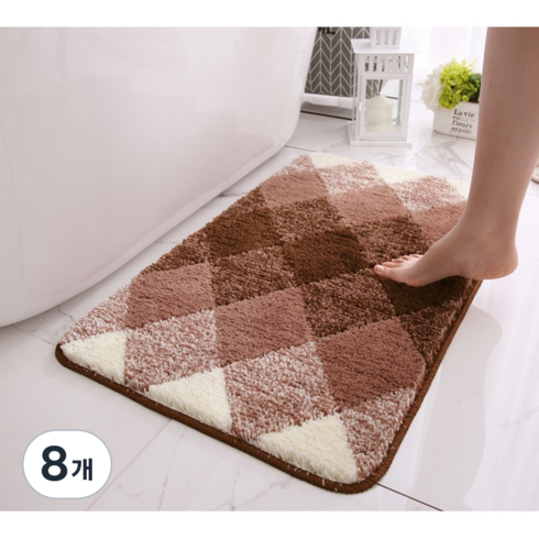 잘츠 편안한 생활공간 부드러운 욕조 매트, 1 브라운, 8개