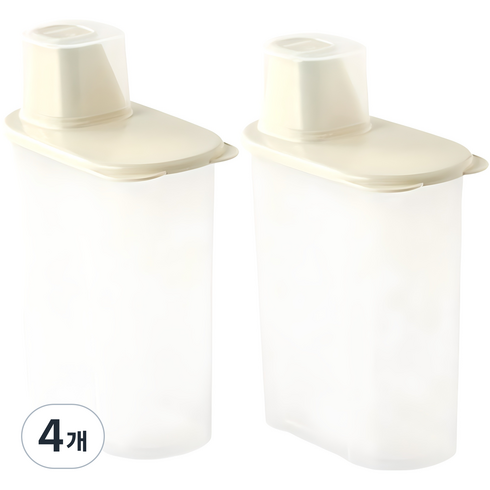 모던하우스 깔끔 도어포켓 잡곡용기 2500ml, 아이보리, 4개