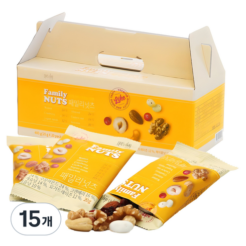 넛츠데이 패밀리넛츠 믹스넛, 400g, 15개