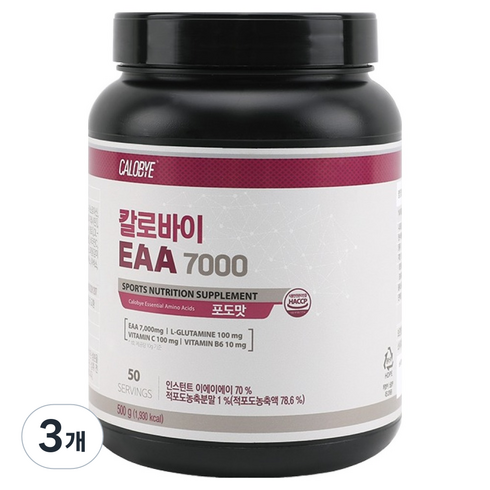 칼로바이 EAA 7000 필수 아미노산 보충제 포도, 500g, 3개