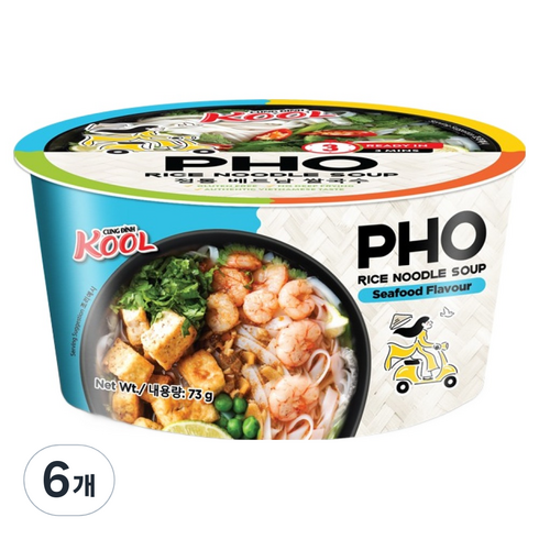 쿵딘포 해산물맛 쌀국수, 73g, 6개