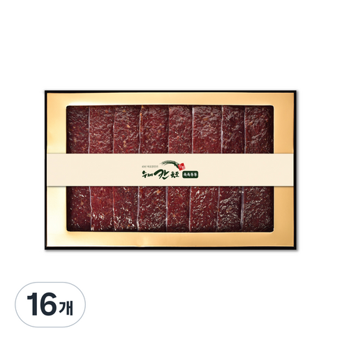 칸육포 촉촉통통 수제 쇠고기 육포 선물세트 + 쇼핑백, 16개, 60g