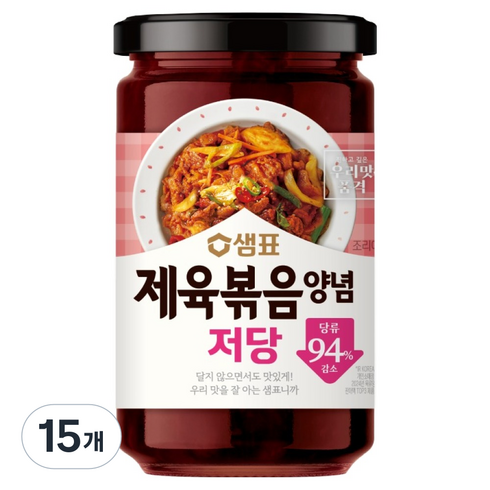 샘표 저당 제육볶음 양념, 440g, 15개
