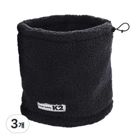 케이투세이프티 방한 넥 게이터, 블랙, 3개