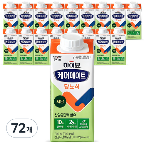 하이뮨 케어메이트 균형 당뇨식 저당, 200ml, 72개
