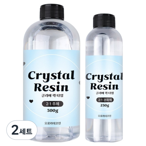 오로라데코덴 2액형 크리스탈 2대1 클리어퀵타입 세트 750g, 2세트, 세트상품
