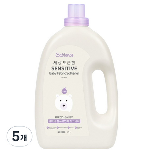 베비언스 유아용 센서티브 베이비 시그니처 섬유유연제 본품, 1.5L, 5개