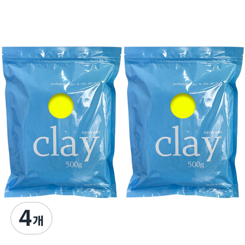 전문가용 클레이, 형광노랑, 500g, 4개