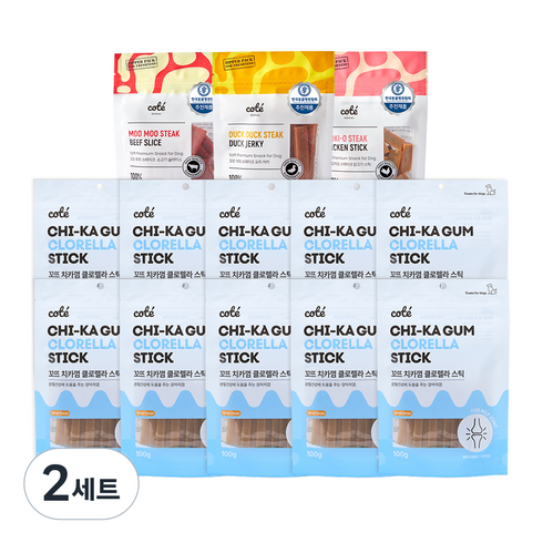 꼬뜨 강아지 치카껌 스틱 영양제 4종, 100g, 구강, 2세트