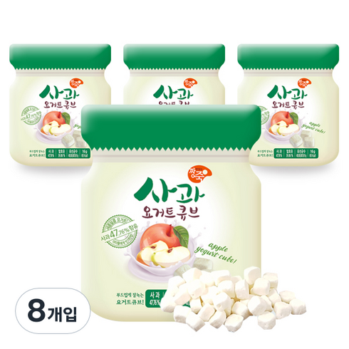 짱죽 요거트큐브 간식, 사과, 8개, 16g