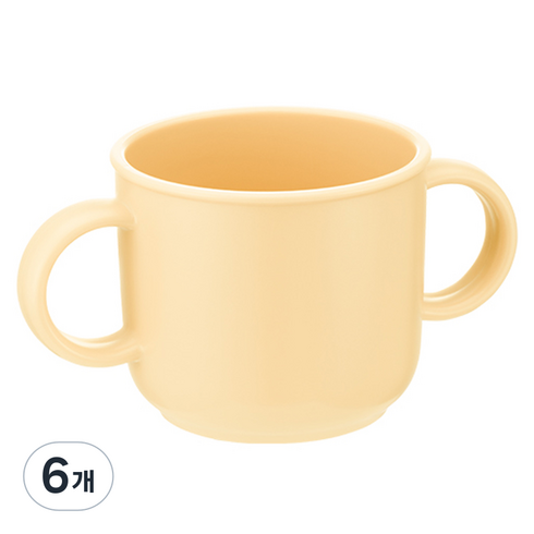 에디슨 아동용 에코젠 논슬립 양손컵, 260ml, 6개, 옐로우