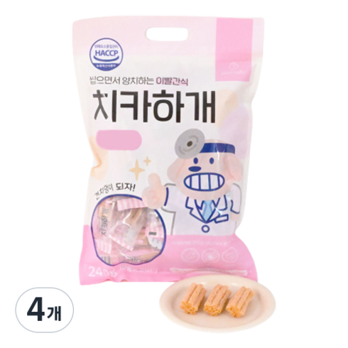 제로랩스 치카하개 강아지 덴탈껌, 눈 항산화, 240g, 4개