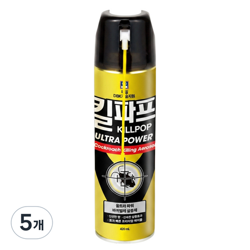 킬파프 울트라파워 에어로졸 바퀴벌레 살충제, 5개, 420ml