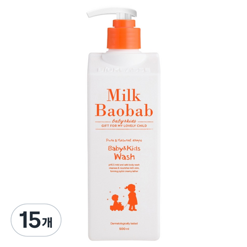 밀크바오밥 베이비 앤 키즈 바디 워시, 500ml, 15개