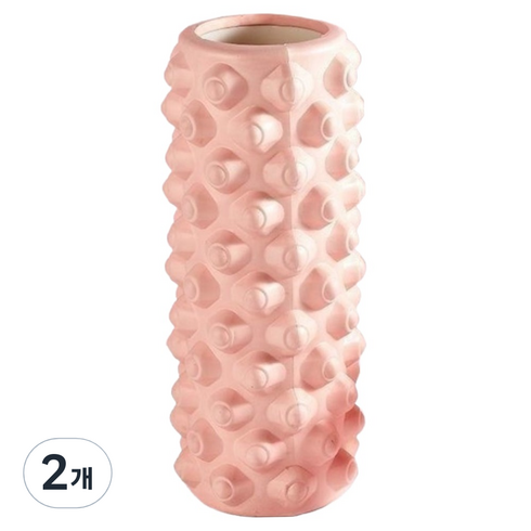 하태스몰 시원한 근육이 잘 풀리는 마사지롤러 33cm, 2개, 도트무늬 핑크
