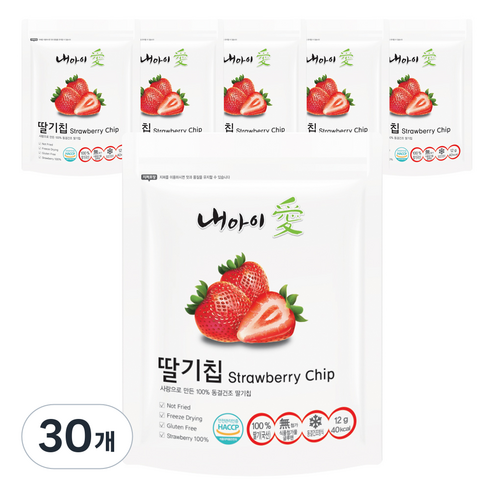 내아이애 동결건조 딸기칩, 12g, 30개