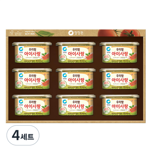 청정원 가족사랑 1호 선물세트 + 쇼핑백, 4세트