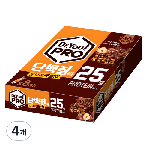 닥터유 프로 단백질바 3넛츠크런치, 560g, 4개