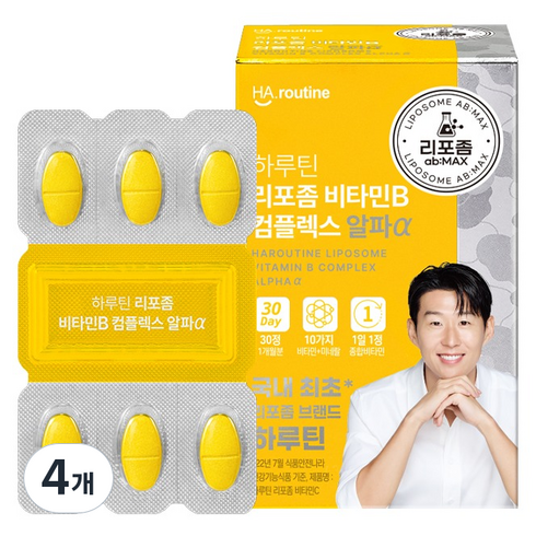 하루틴 리포좀 비타민B 컴플렉스 알파a 33g, 4개, 30정