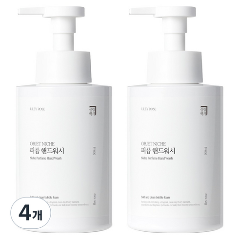 살림백서 오브제 니치 퍼퓸 핸드워시 라일리로즈, 500ml, 4개