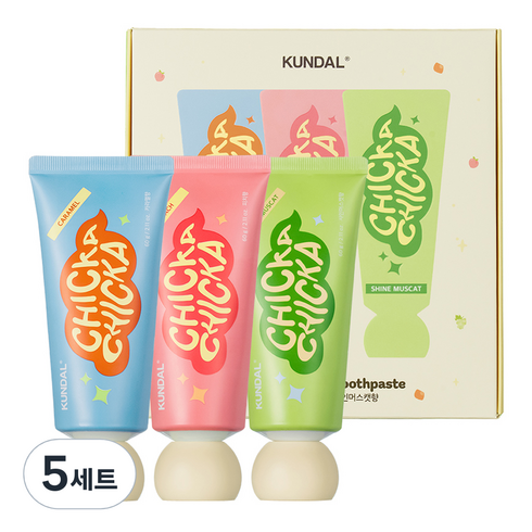 쿤달 치카 스마일 키즈치약 불소함유 3종 세트, 60g, 5세트
