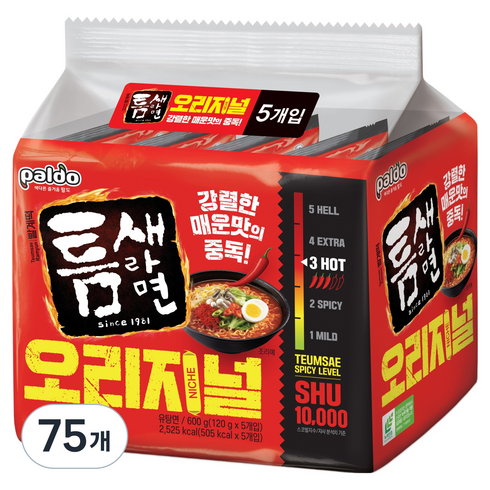 틈새라면 빨계떡 120g, 75개