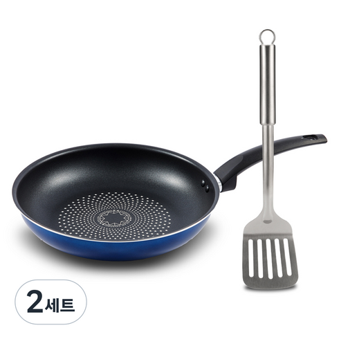 발룬피니 인덕션 겸용 자일란코팅 프라이팬 세트 2개, 혼합색상, 2세트, 프라이팬 20cm + 뒤집개