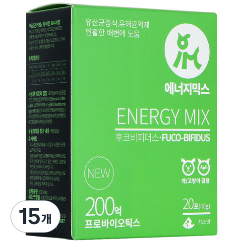 아이앤지메딕스 반려동물 에너지믹스 영양제, 40g, 장건강/유산균, 15개