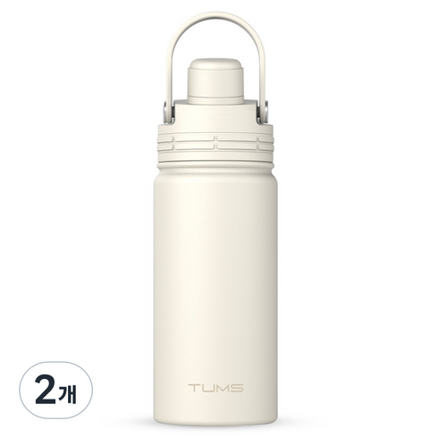 텀스 마그넷캡 스트로 텀블러, 크림화이트, 2개, 500ml
