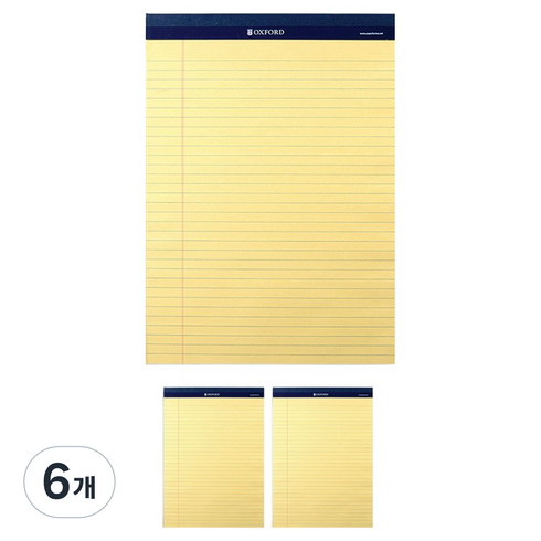 OXFORD 노트 리갈패드 A4, 노랑, 80매, 6개