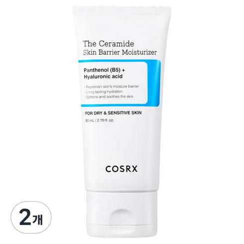 코스알엑스 더 세라마이드 스킨 베리어 모이스처라이저 크림, 80ml, 2개