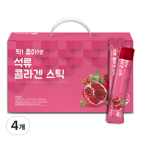 미쁨생활건강 딱좋아 석류 콜라겐 젤리 스틱, 1.2kg, 4개