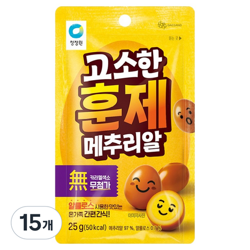 청정원 고소한 훈제 메추리알, 25g, 15개