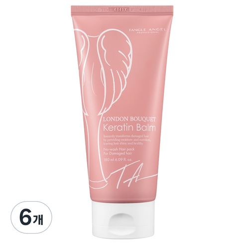 탱글엔젤 런던부케 케라틴 밤 극손상 단백질 노워시 헤어팩, 180ml, 6개