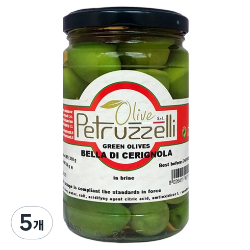 페트루쩰리 그린 카스텔베트라노 올리브, 290g, 5개