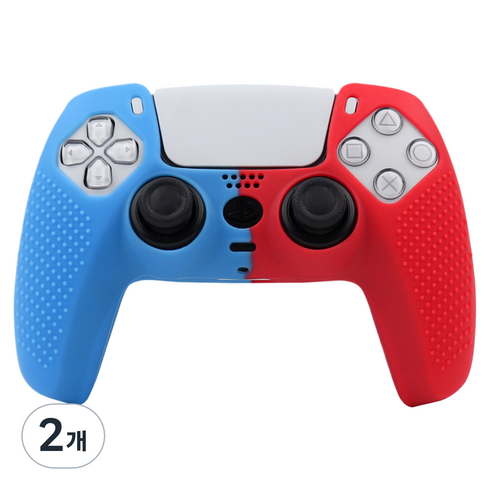 캐시리치 PS5 듀얼센스 실리콘 커버 그립 투톤 컬러 보호케이스, 타입4, 2개