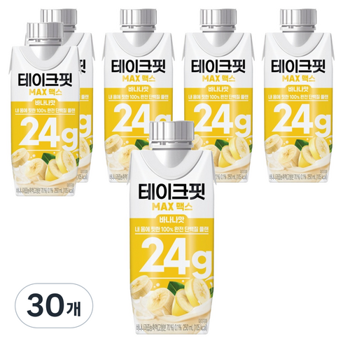 테이크핏 맥스 내 몸에 핏한 단백질 플랜 바나나맛, 250ml, 30개
