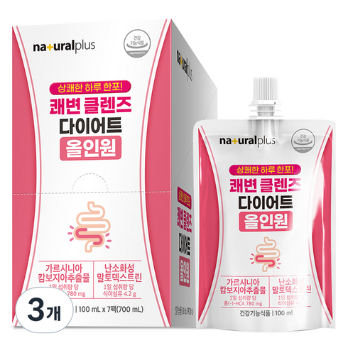 내츄럴플러스 쾌변 클렌즈 다이어트 올인원 7p, 700ml, 3개