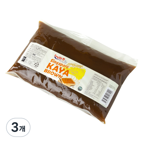 퐁잇 카야 싱가포르 카야 잼 브라운, 1kg, 3개
